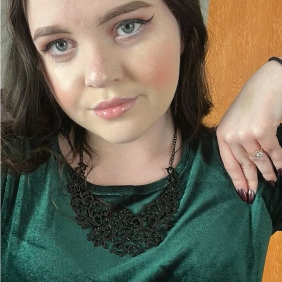 Gothic Glam GoddessWear Filigree & Scroll Gunmetal Black Statement Neckl… - Picture 8 of 13